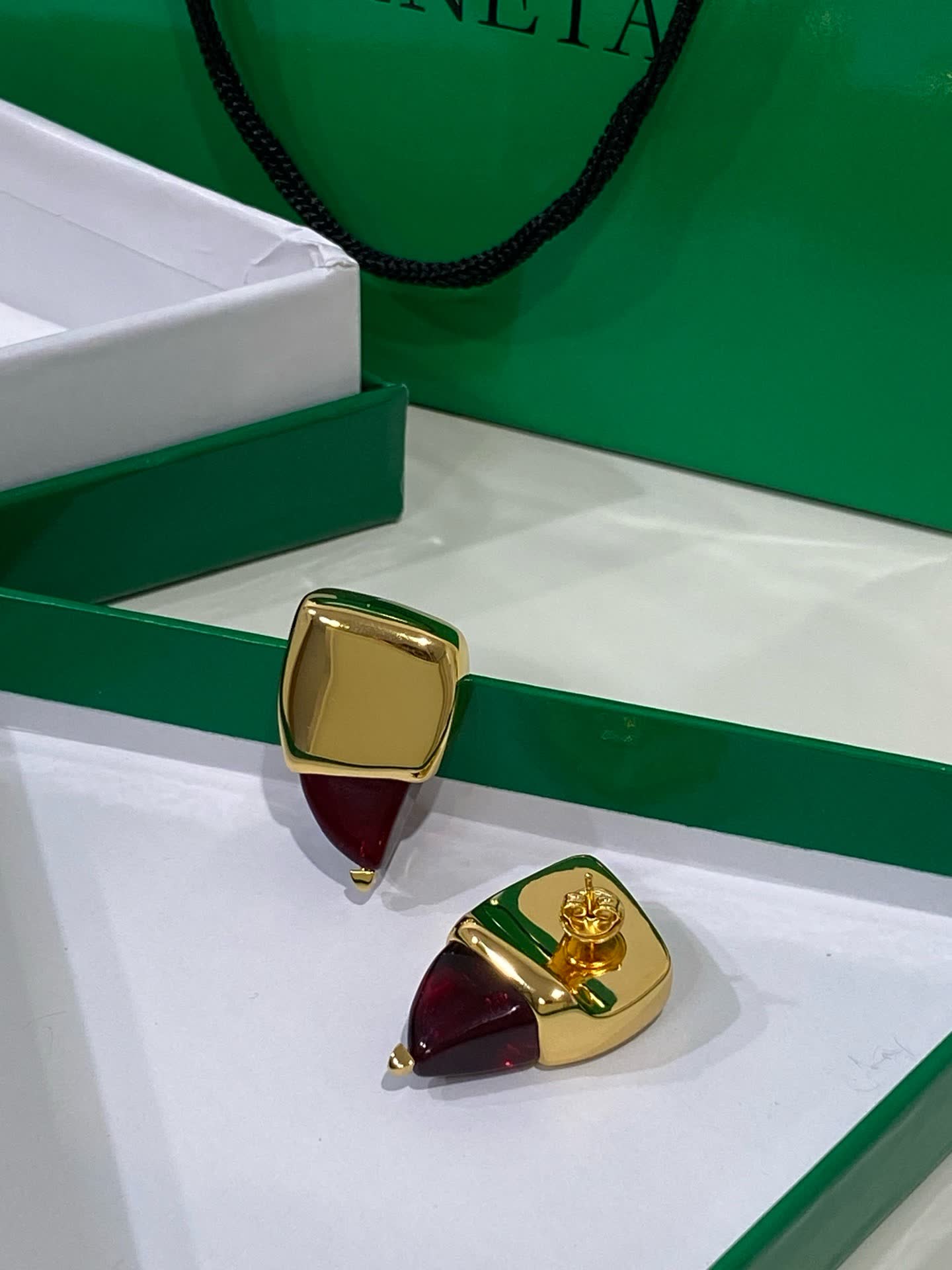 Bottega Veneta Gold Geometric Earrings
